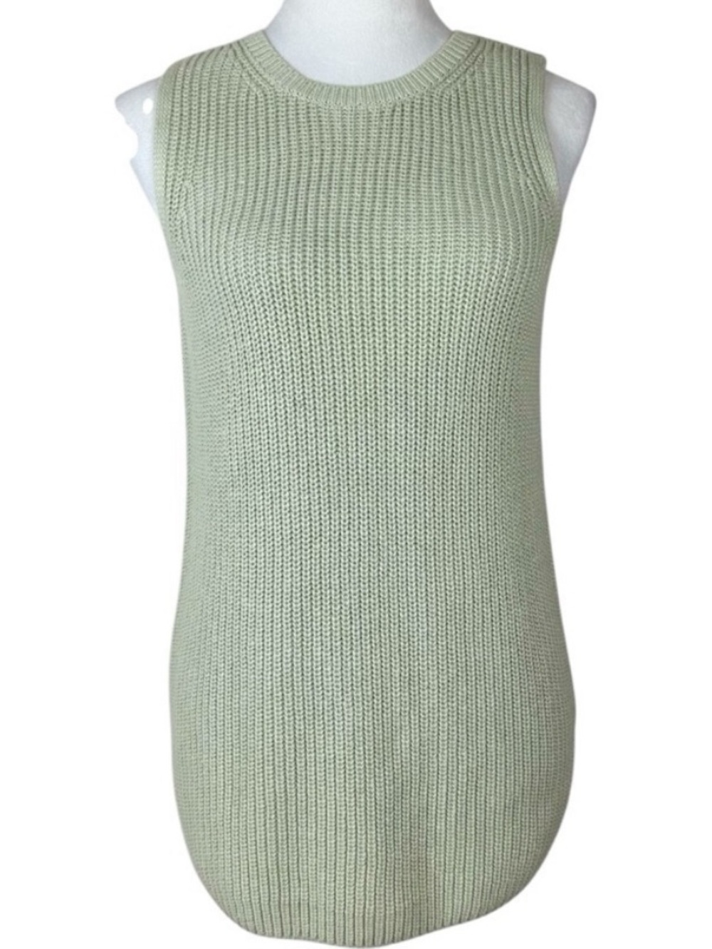 LOFT Ribbed Sleeveless Knit Vest — Sage